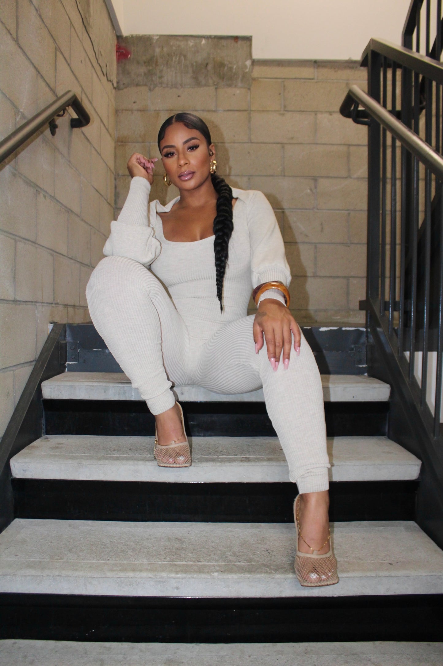 Luxe Lounge Knit Set – Stone