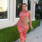 Elle Cut Out Dress -  Orange
